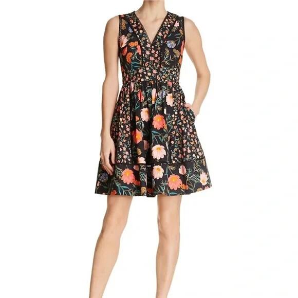 kate spade Dresses & Skirts - LN Kate Spade New York Black Floral Mixed Blossom Fit & Flare Dress US 4